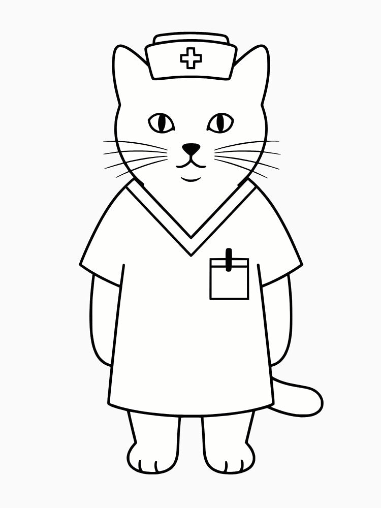 Nurse Cat - Cat Doctor - Vet Cat by Kubala