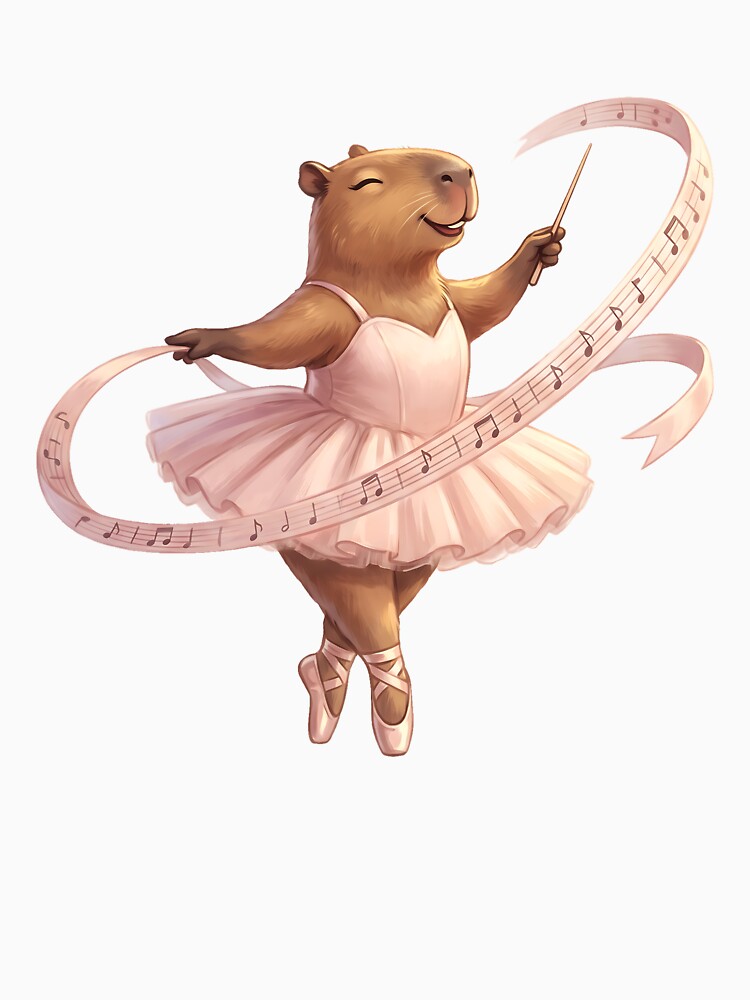 Musical Capybara Ballerina in Pink Tutu by MythicCotton
