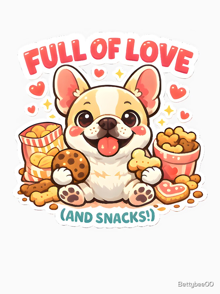 Full of Love (and Snacks) – Cute French Bulldog Vet Sticker by Bettybee00