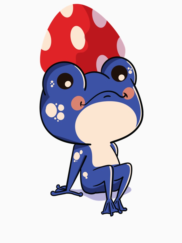 Bleu Frog with Mushroom Hat Cute by GatheringPlace