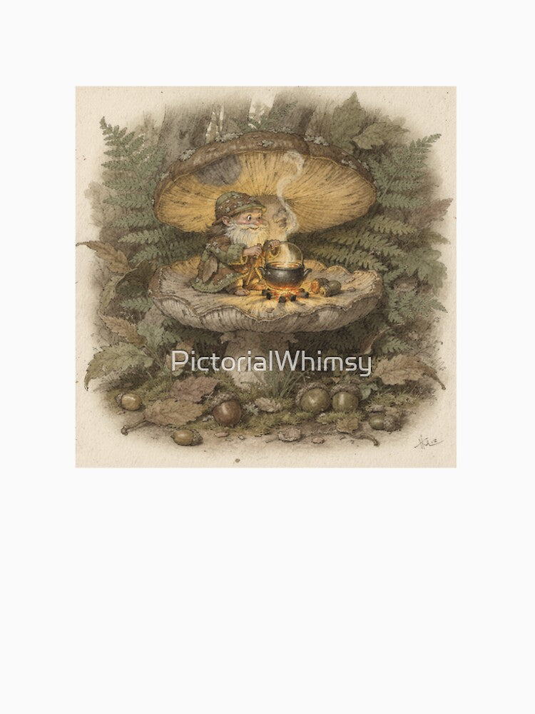 Moss Gnome Brewing Toadstool Tea by PictorialWhimsy
