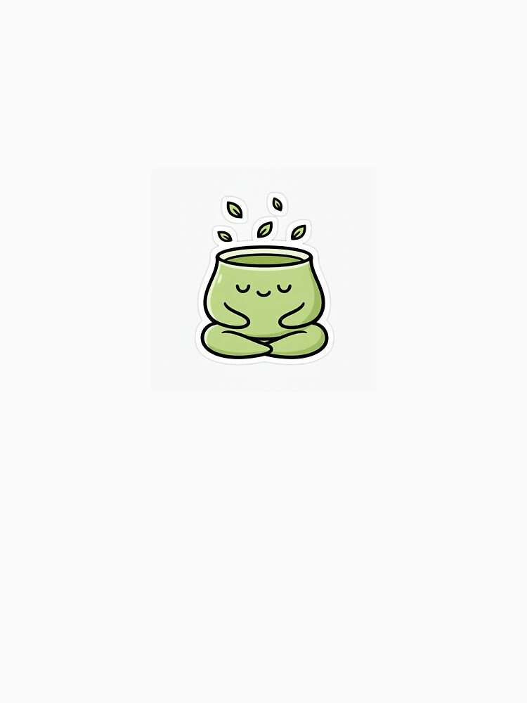 Zen Matcha – Cute Kawaii Matcha Latte Meditation Sticker by mayatA-rt