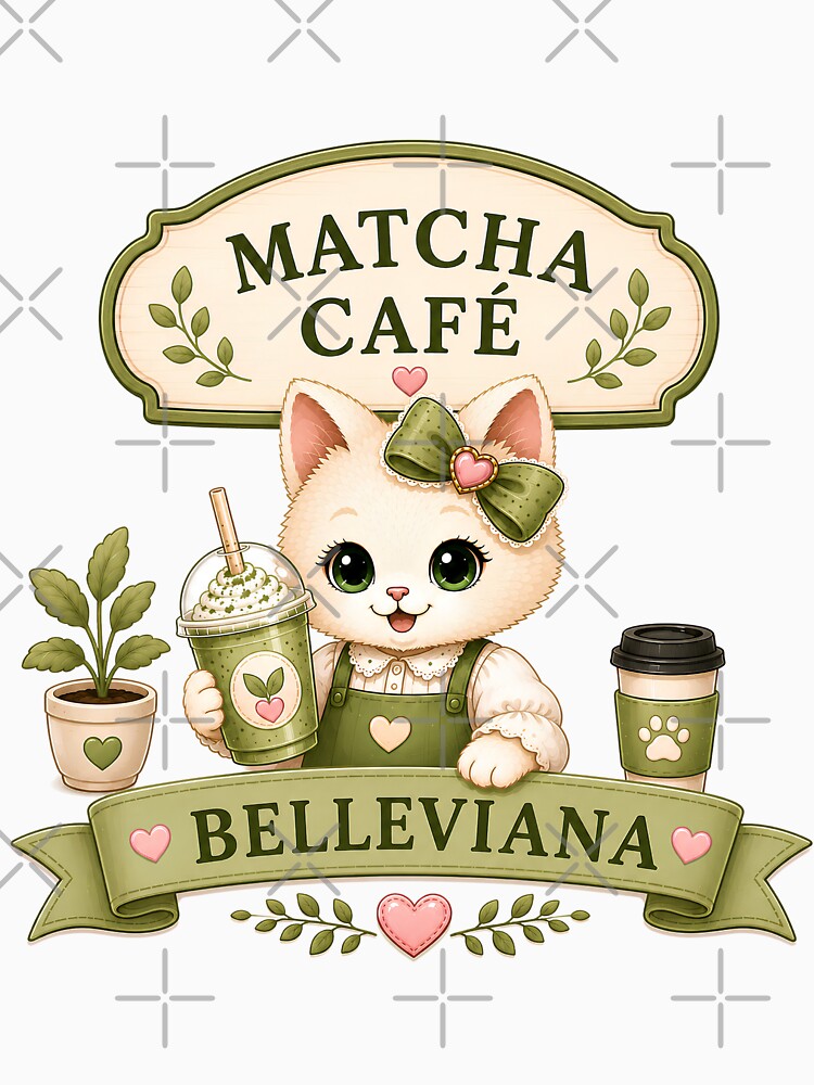 Cute Matcha Cat Gift by belleviana