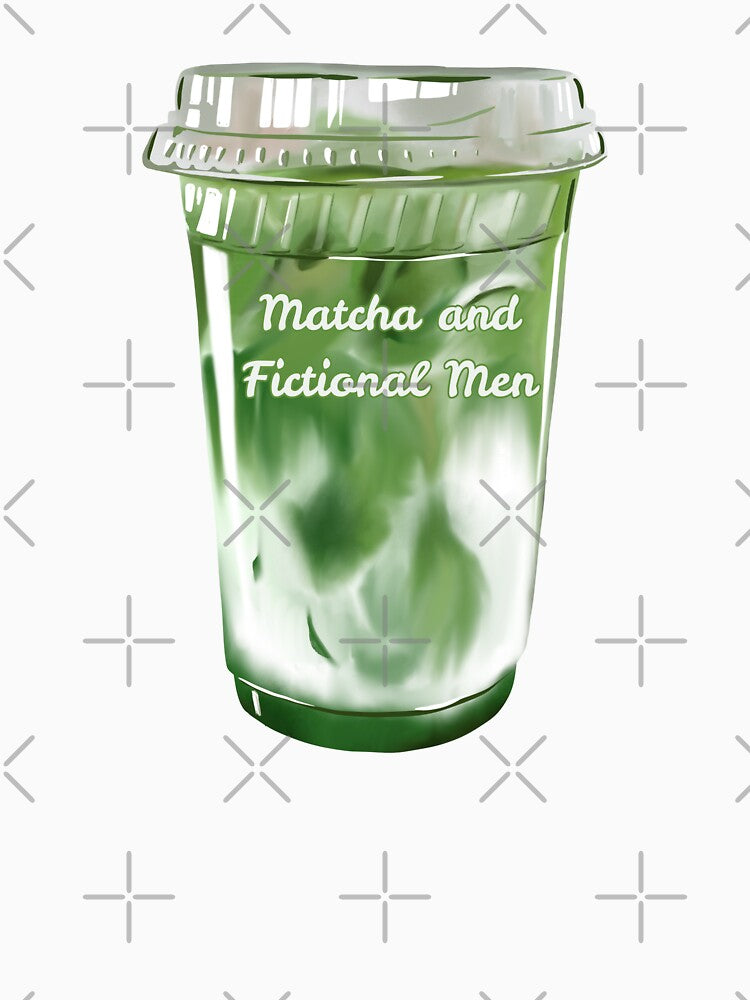 Matcha and Fictional Men – Bookish Sticker by moonboundpress