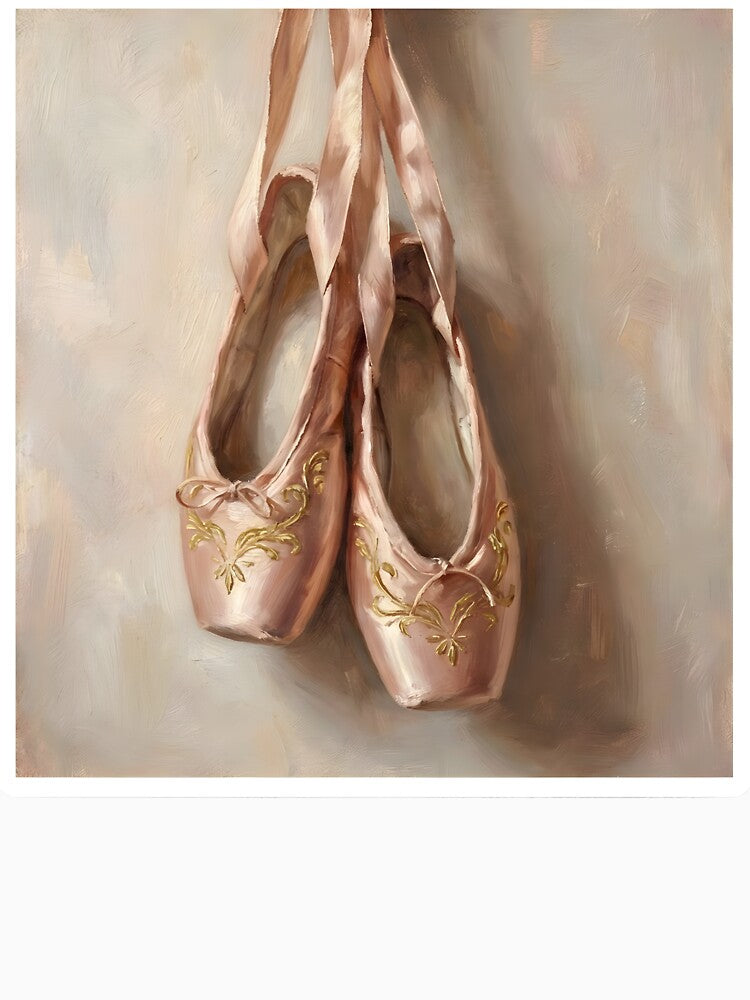 Golden Blush Ballet Slippers Oil Painting by Strip to Stick