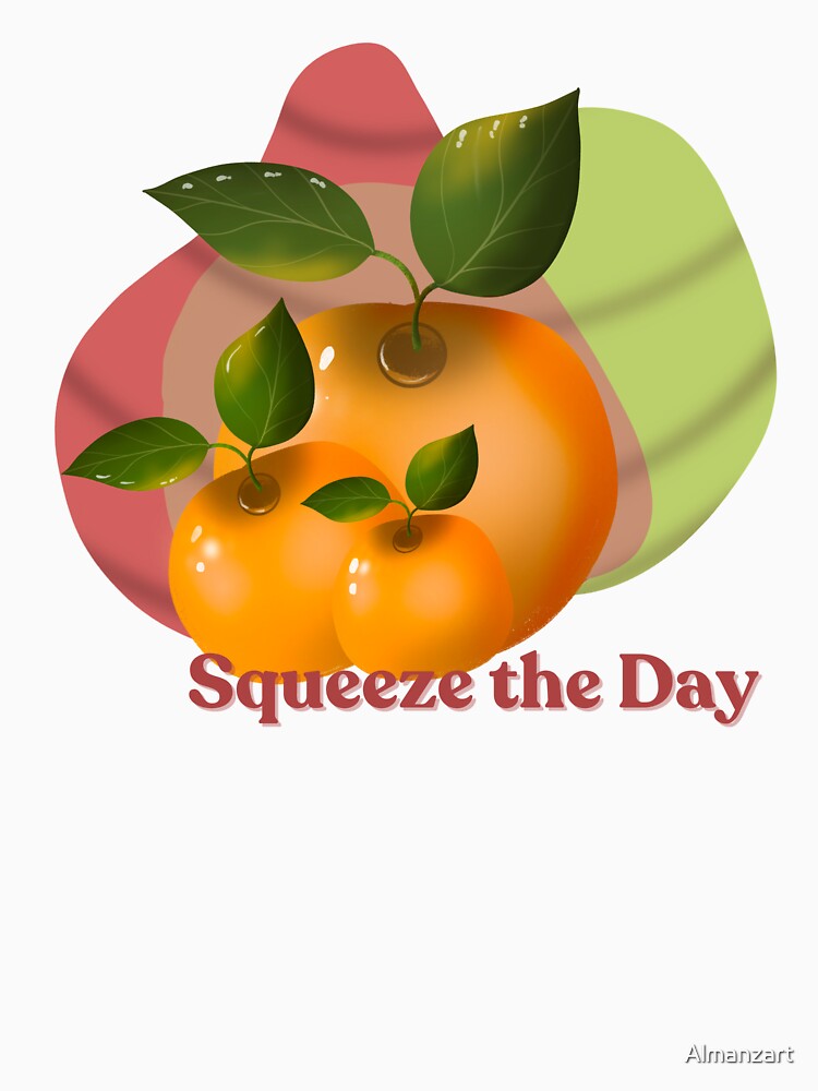 Squeeze the Day Citrus Fruit Pattern Vibrant Orange Design for Apparel & Home Decor by Almanzart