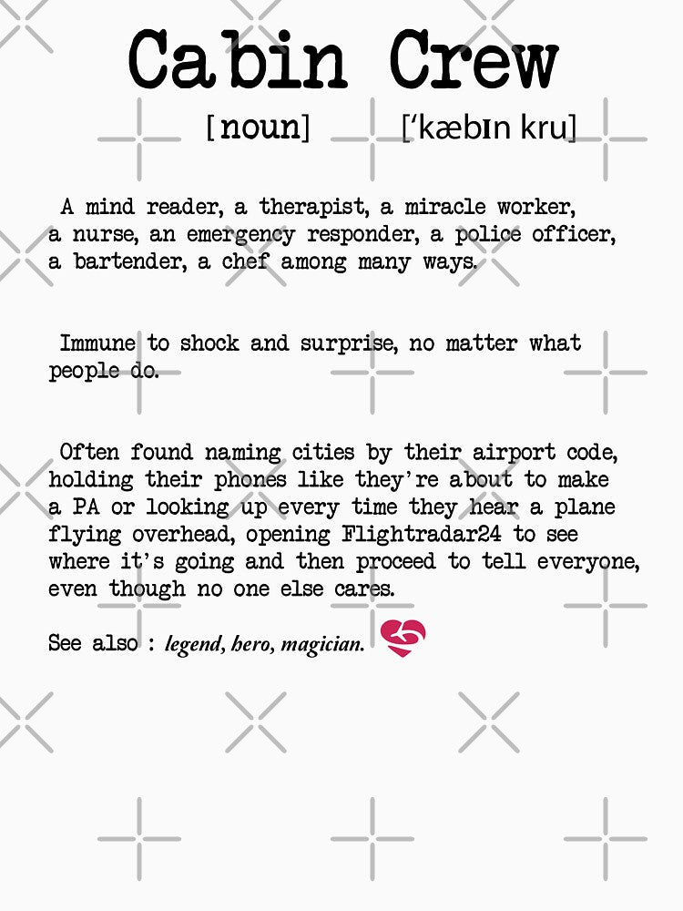 Cabin Crew Definition - Funny Flight Attendant - Aviation Lover - white by Ikaroots