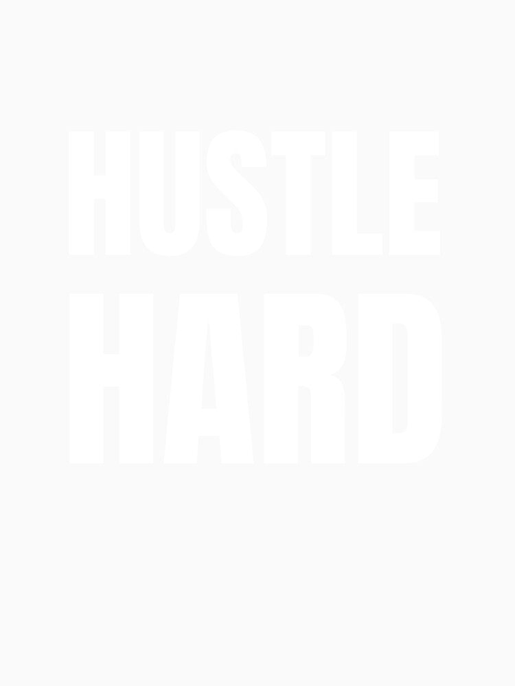 Hustle Hard - white text on dark blue by katiekendall
