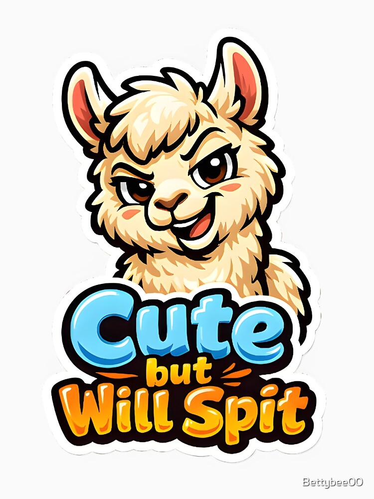 Cute but Will Spit – Funny Llama Veterinary Humor Design by Bettybee00