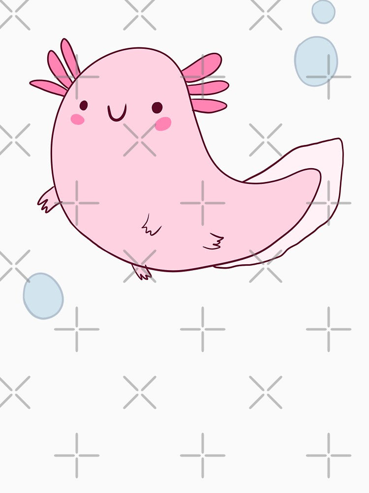 Funny axolotl with bubbles by Mayarart