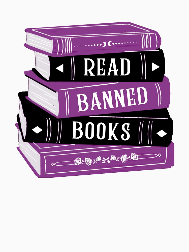 Read Banned Books Book Stack / Pile Purple by Taiga-Design