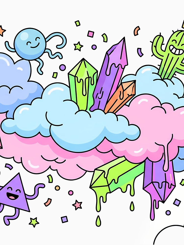Cute Kawaii Tea Time Dreamland Picnic Art by ART ATTACK ZONE