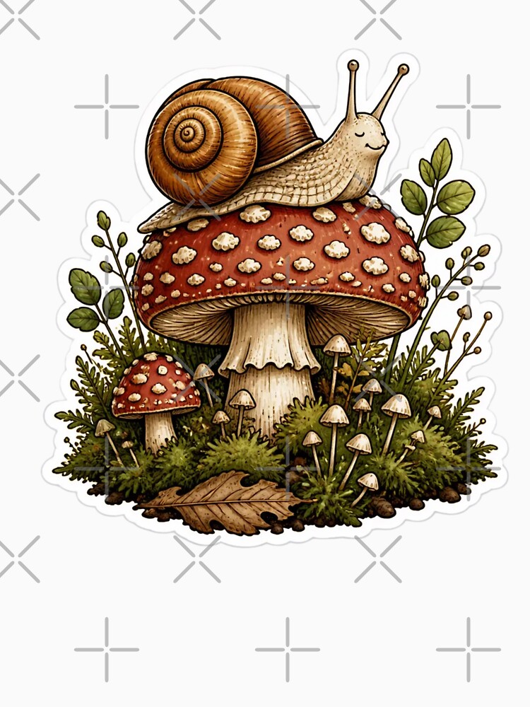 Goblincore Snail Toadstool Forest Friend by StickyGuys