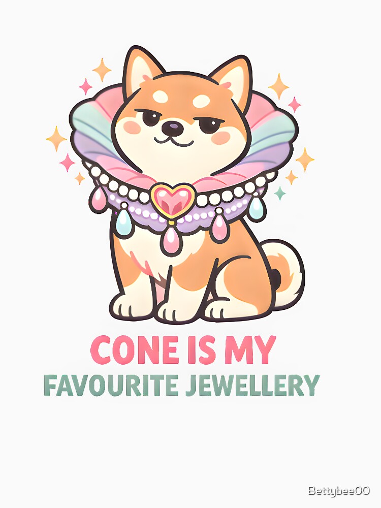 Cone Is My Favourite Jewellery – Funny Veterinary Dermatology Dog Design by Bettybee00