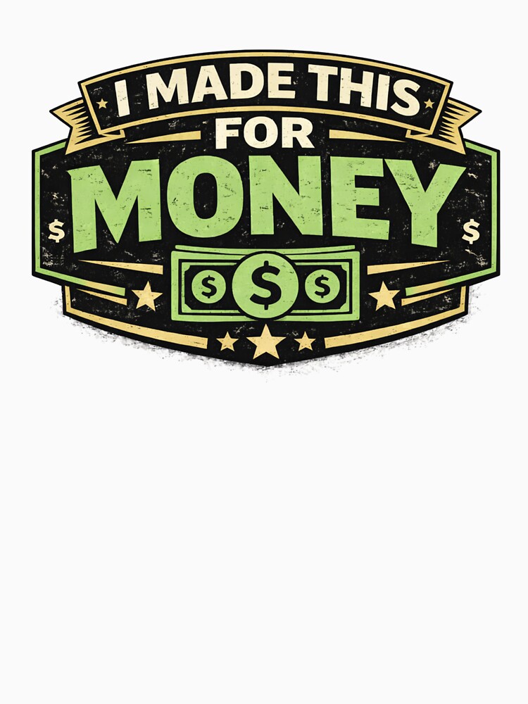 I Made This for Money Funny Work Humor Retro Badge Design by Purdiole-art