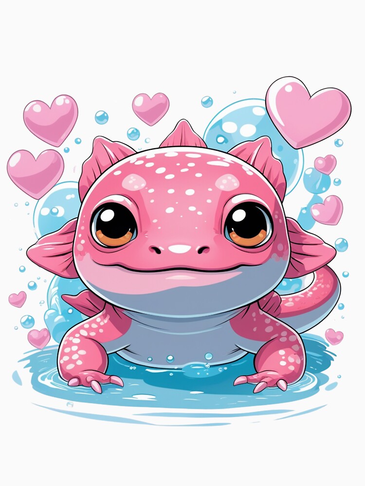Cute Minimalist Axolotl Illustration by BarakatFashion