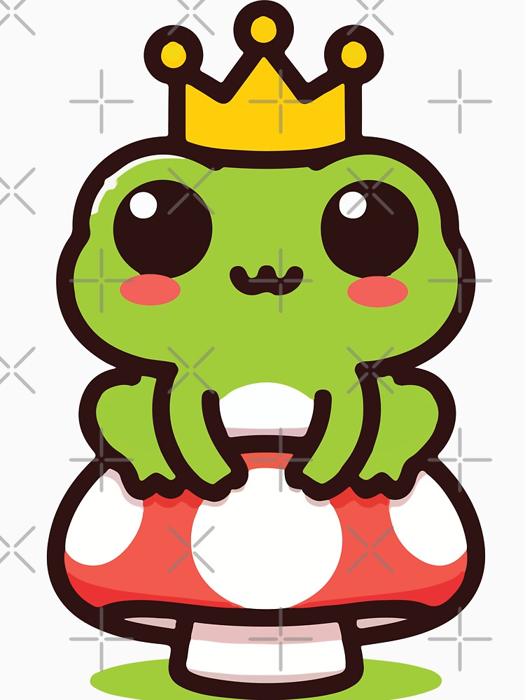 Kawaii Frog Prince on Mushroom by Colorful Dreams