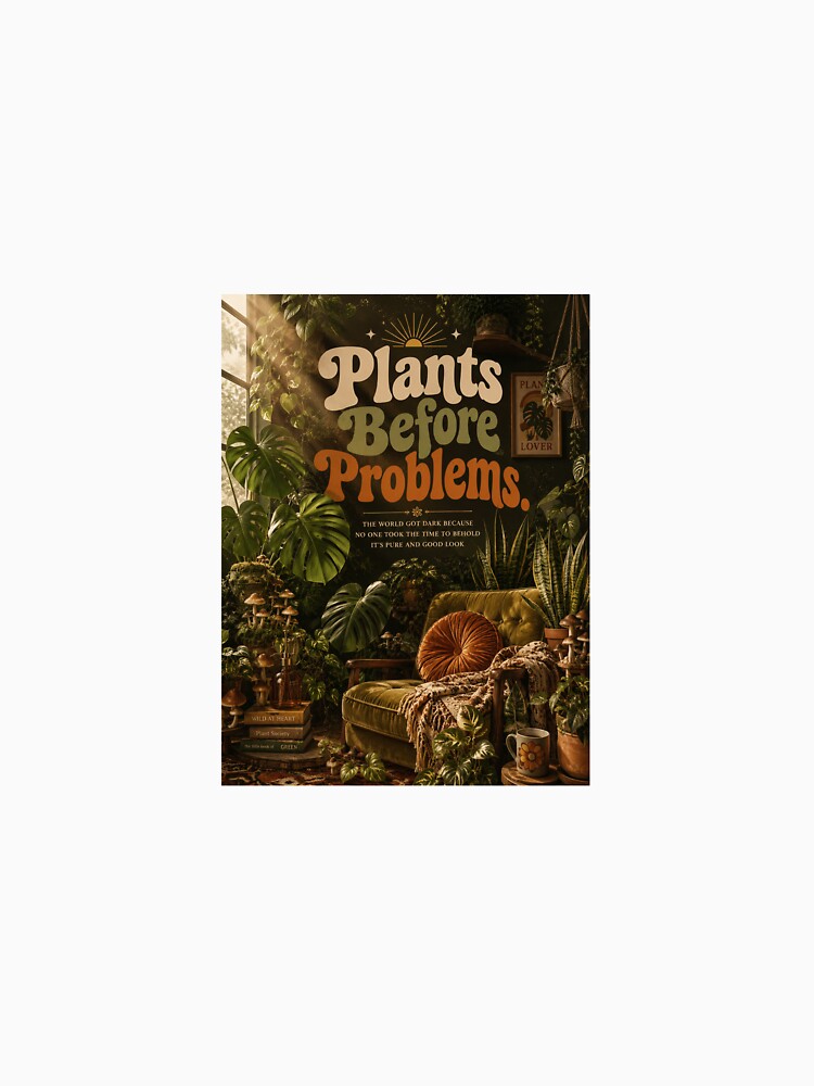 Plants Before Problems Retro Botanical Wall Art by TheGiggleGrid