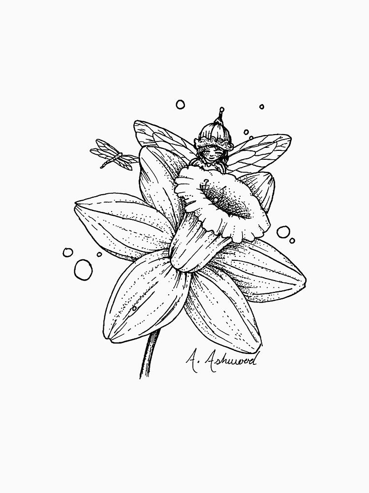 Fairy with Daffodil by AngelAshwoodArt