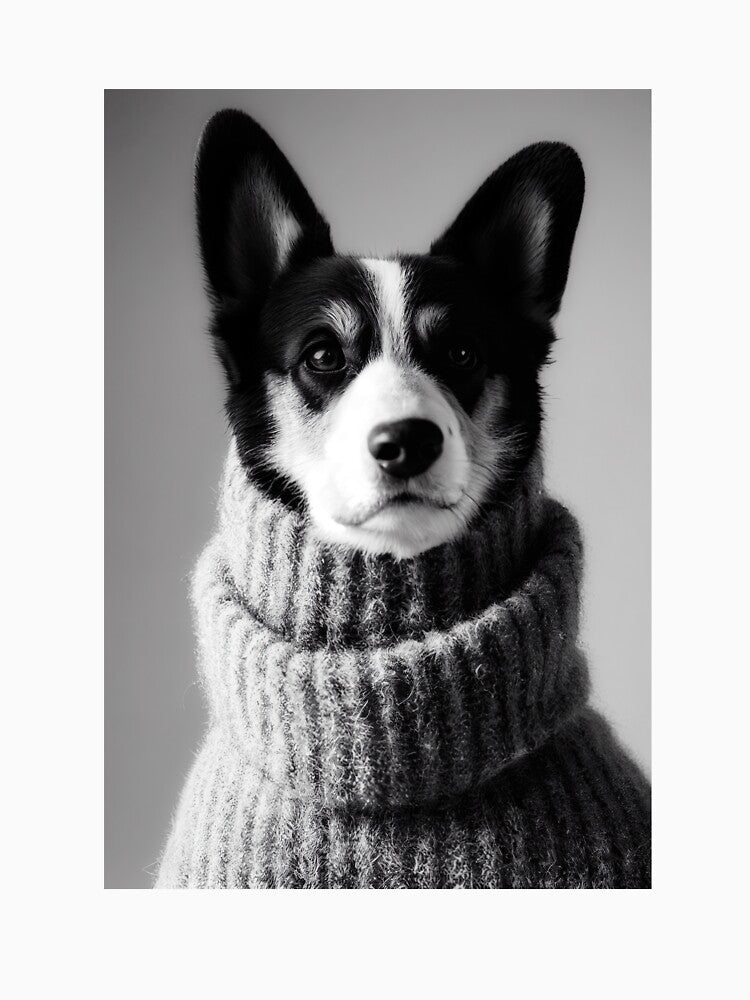 Corgi in turtleneck sweater by Aliveforfun