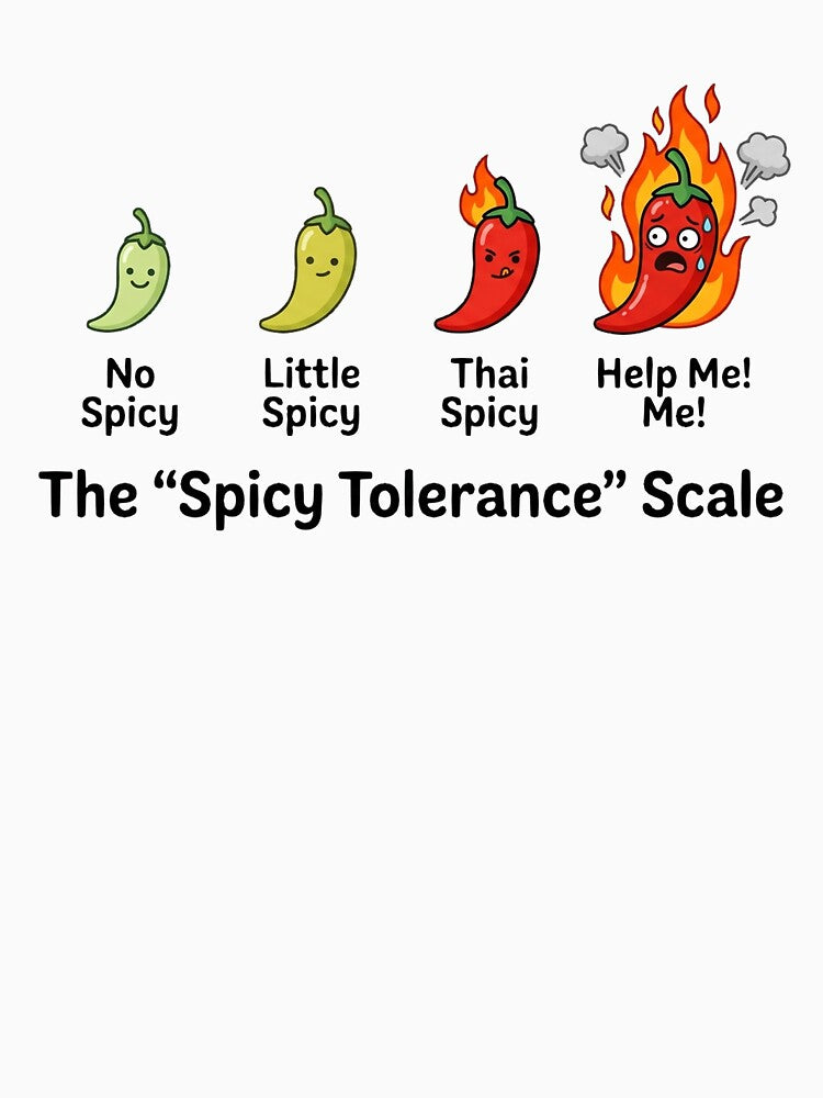 Funny Thai Spicy Food Level Thailand Travel Funny Chili Pepper Foodie Vacation by Yellowriversss
