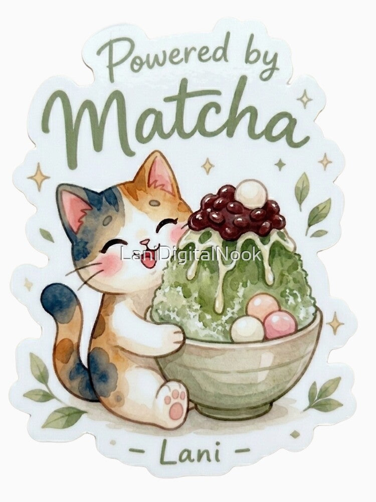 Lani Powered by Matcha Shave Ice Sticker ｜Powered by Aloha Collection by LaniDigitalNook