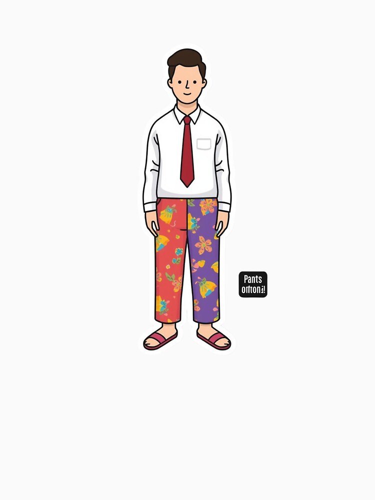 Pants Optional Funny WFH Sticker - Business Professional vs Pajama Pants Humor by ZYNORAworld