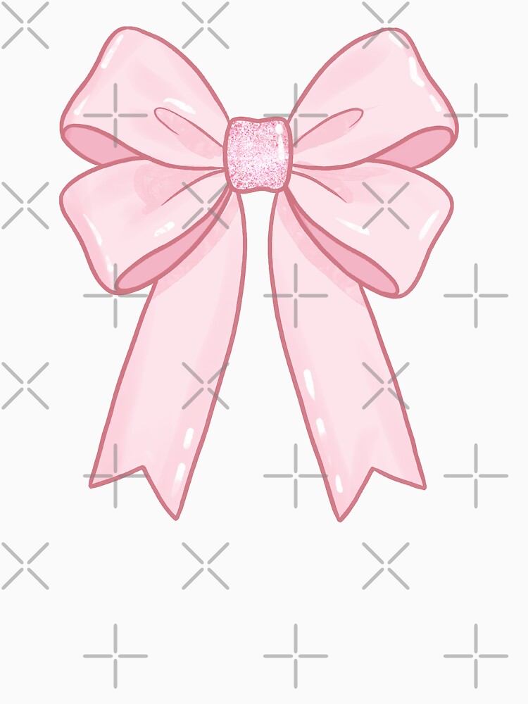Dainty Pink Coquette Bow with Glitter Sparkles by HerTenderly