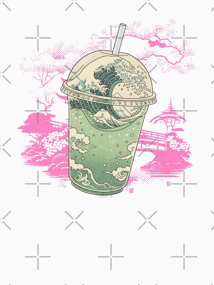 Matcha Latte Great Wave of Kanagawa by Nacho Average Designs