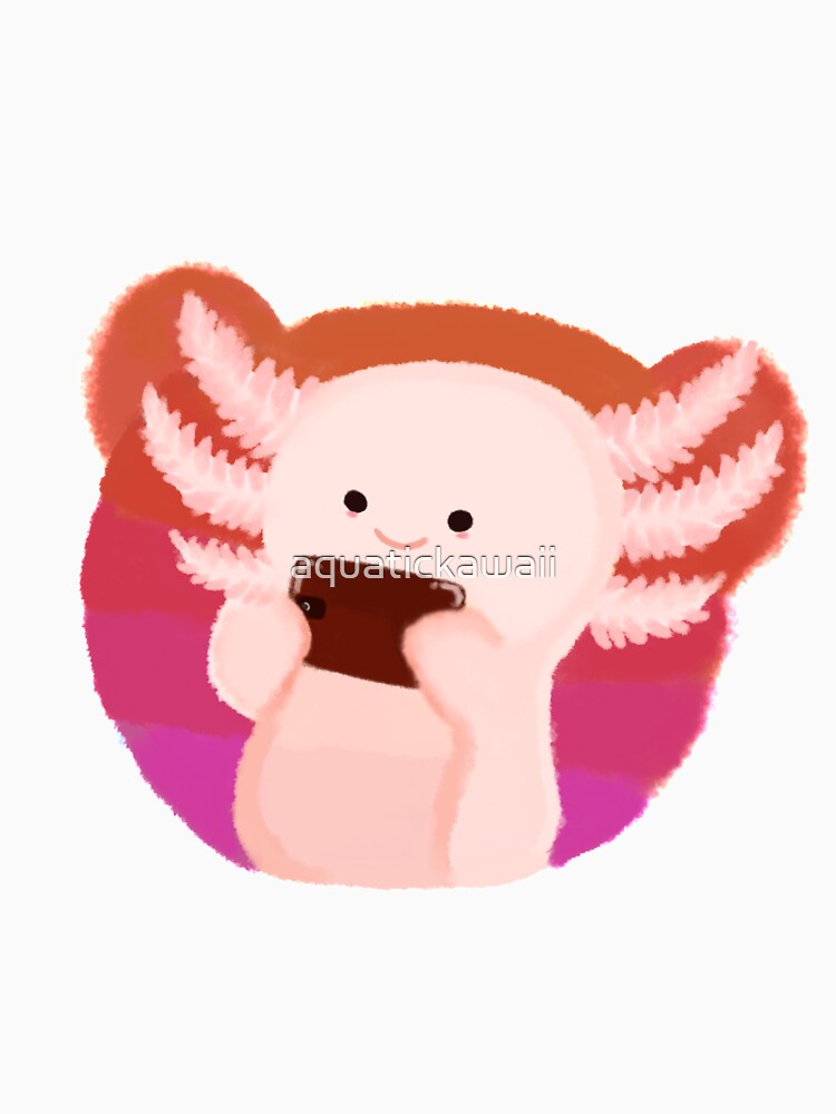 Pink Axolotl by aquatickawaii