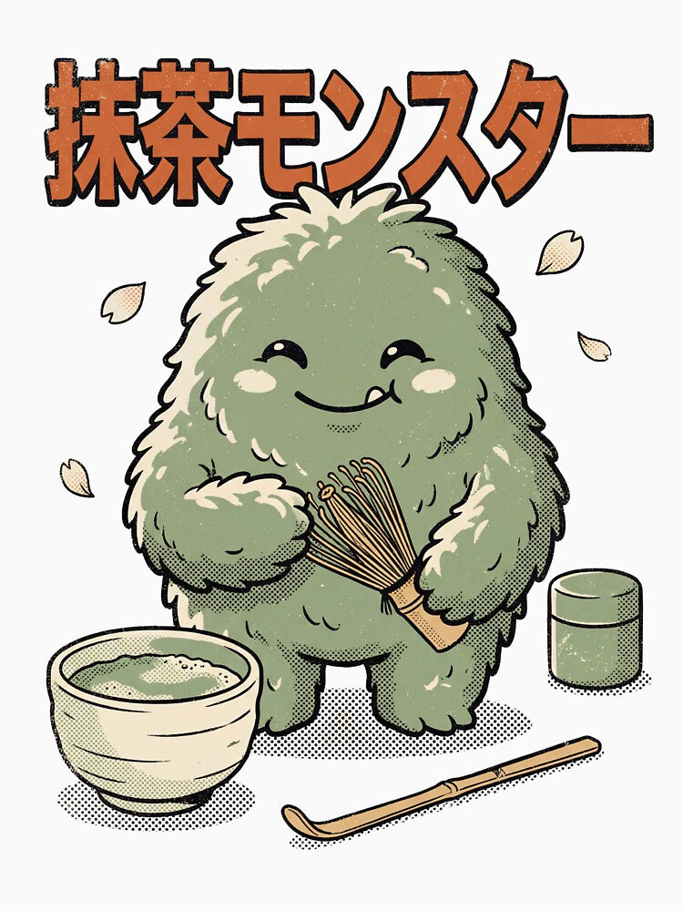 Matcha Monster Cute Japanese Tea Art by Moo7shop
