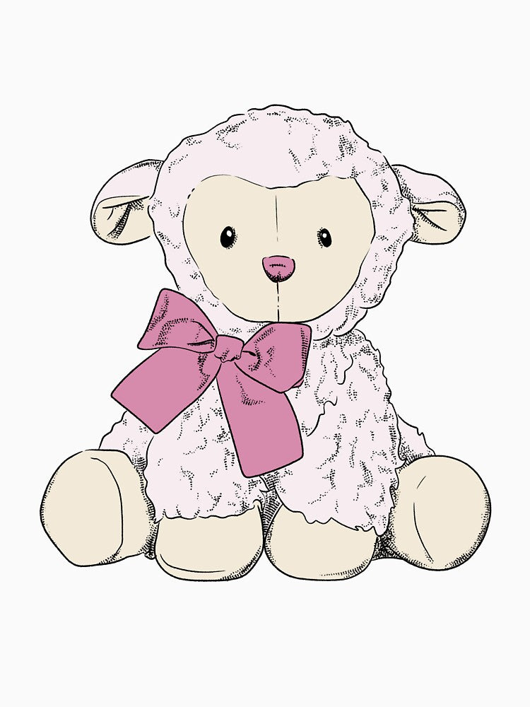 Coquette sheep plushie with bow by luvrest