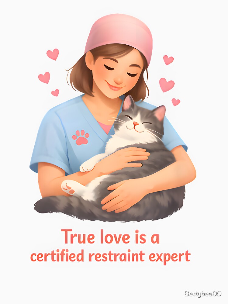 True Love Is a Certified Restraint Expert – Funny Veterinary Technician Valentine Design by Bettybee00