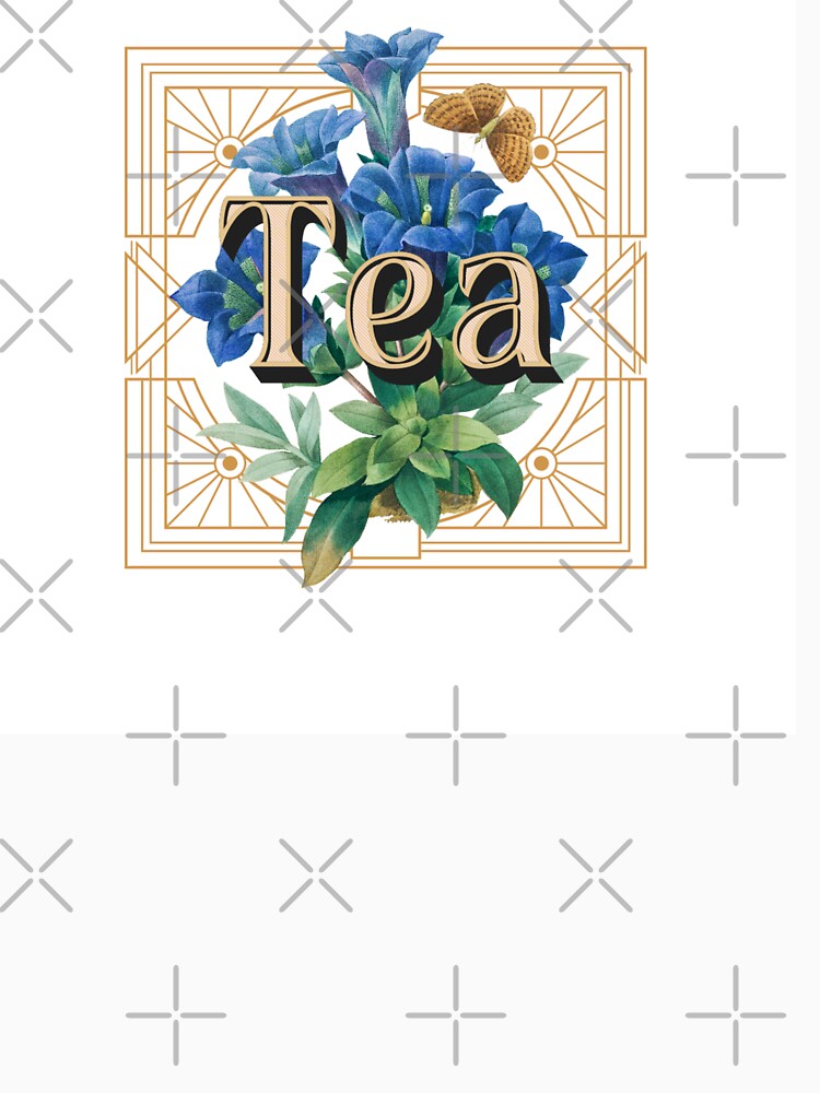 Tea Time with Vintage Butterfly and Flowers by ZinZoe