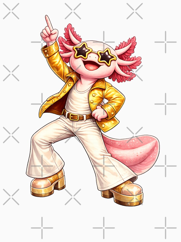 Disco Axolotl Dancing Retro Funk Style by RetroPop23