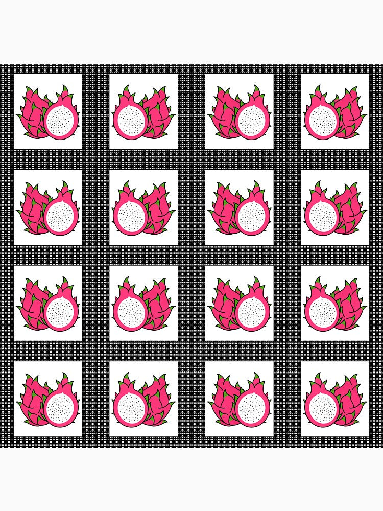 The Dragon Fruit Design in Black Seamless Pattern by MyMemoriesArts