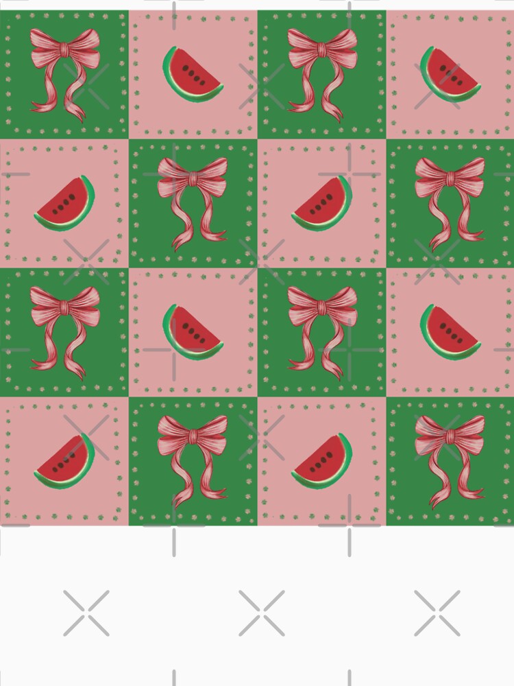 Watermelon Bow Checkerboard Pattern by rainyhst