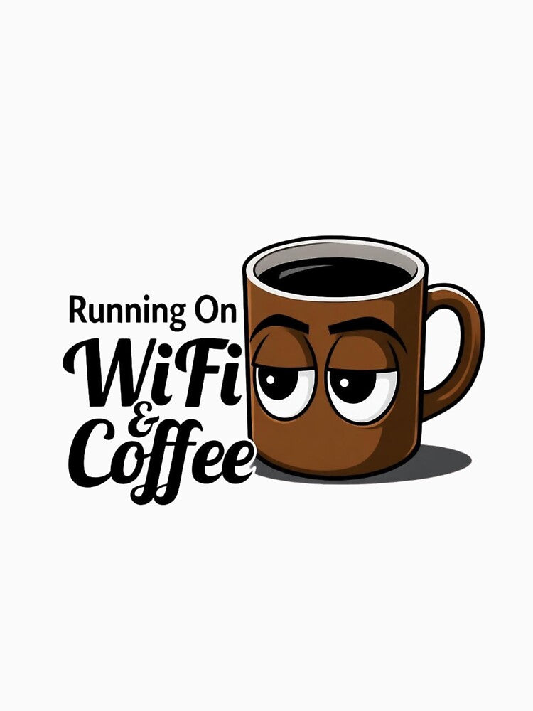 Running On WiFi & Coffee – Remote Life Tee by EcoArtTees