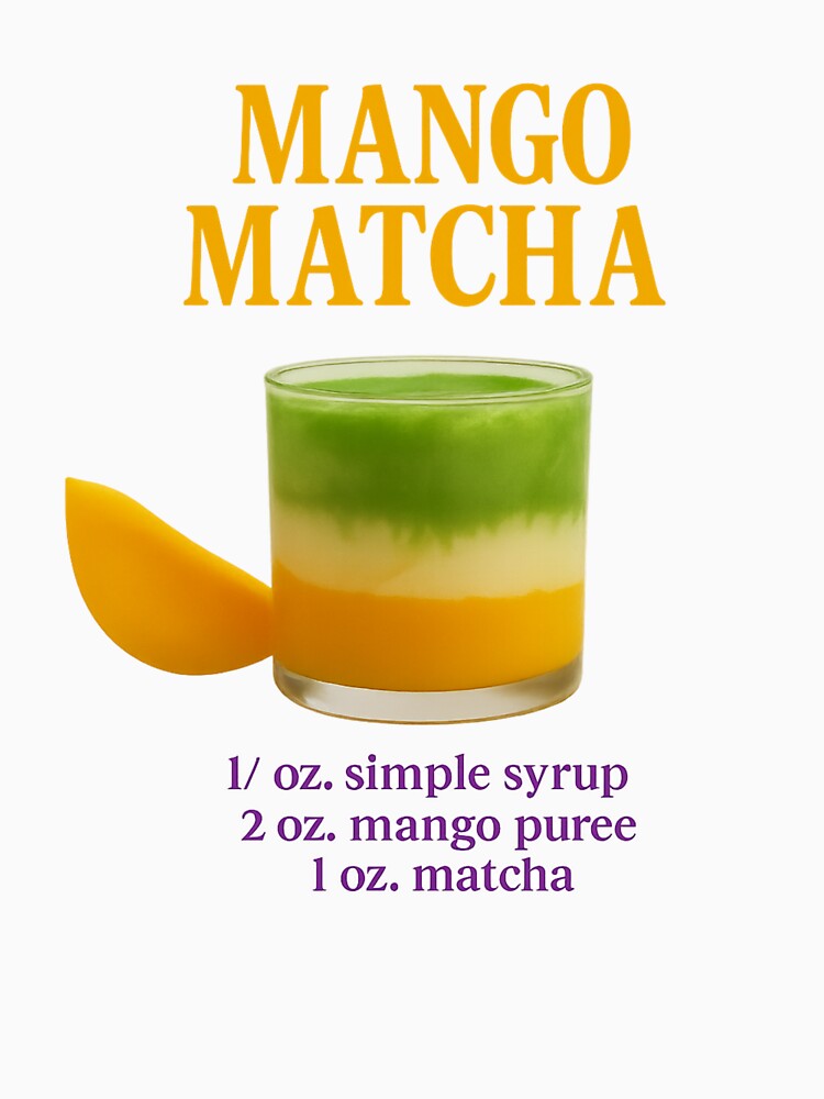 Mango Matcha Latte Aesthetic Drink Recipe Vintage Style by lucyjohnsn