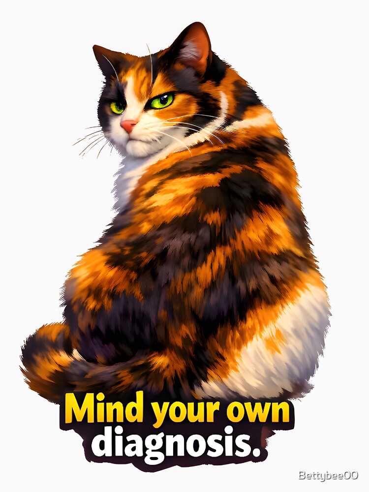 Mind Your Own Diagnosis – Sarcastic Veterinary Cat Illustration by Bettybee00