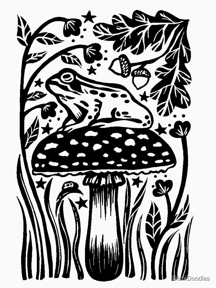 Frog on a Toadstool by DomiDoodles