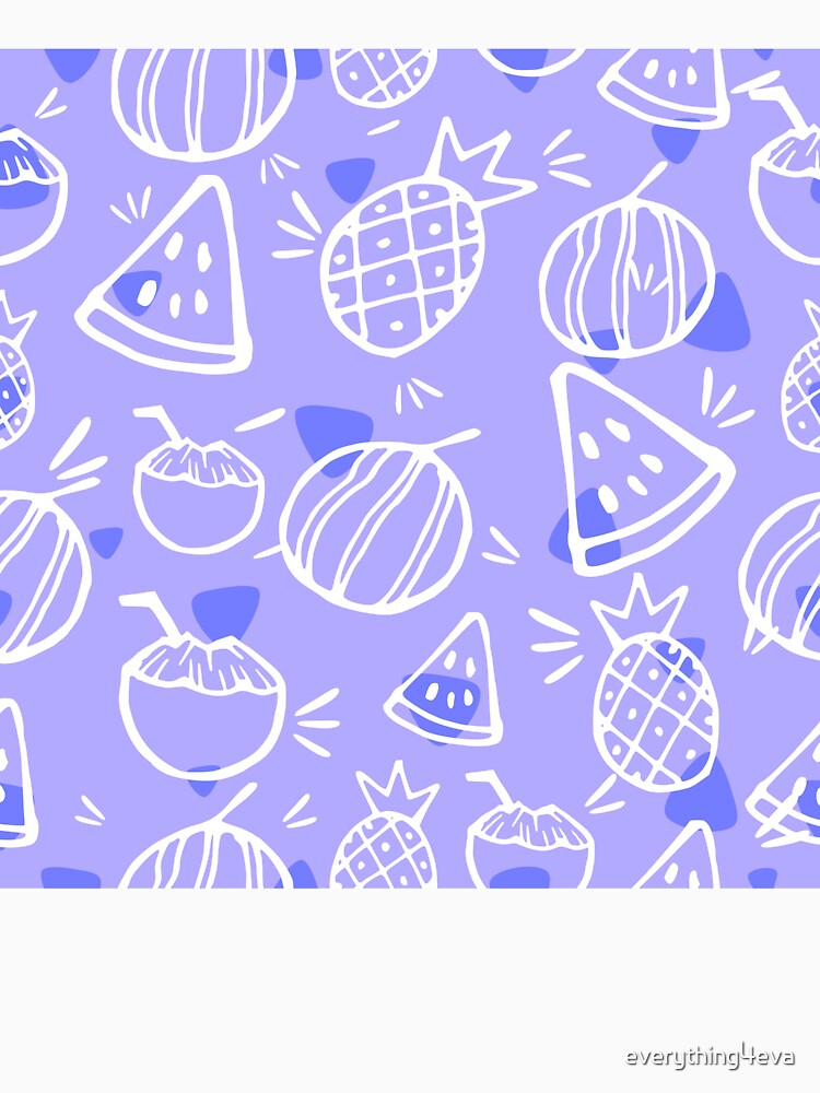 Violet Tropical Fruit Sketches Pattern by everything4eva