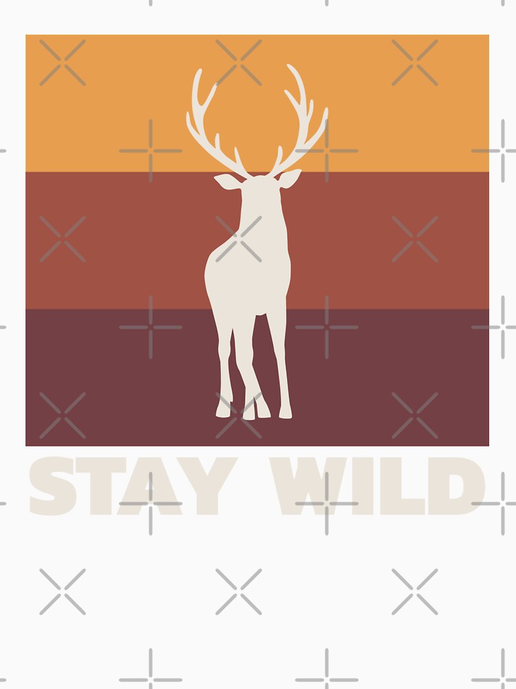 Stay Wild Vintage Colors with Deer Silhouette by Christof  Hall