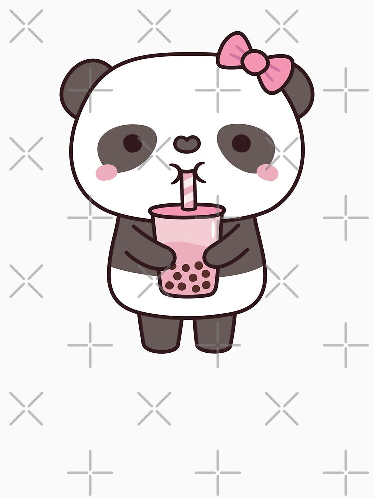 Cute Panda Drinking Bubble Milk Tea by rustydoodle