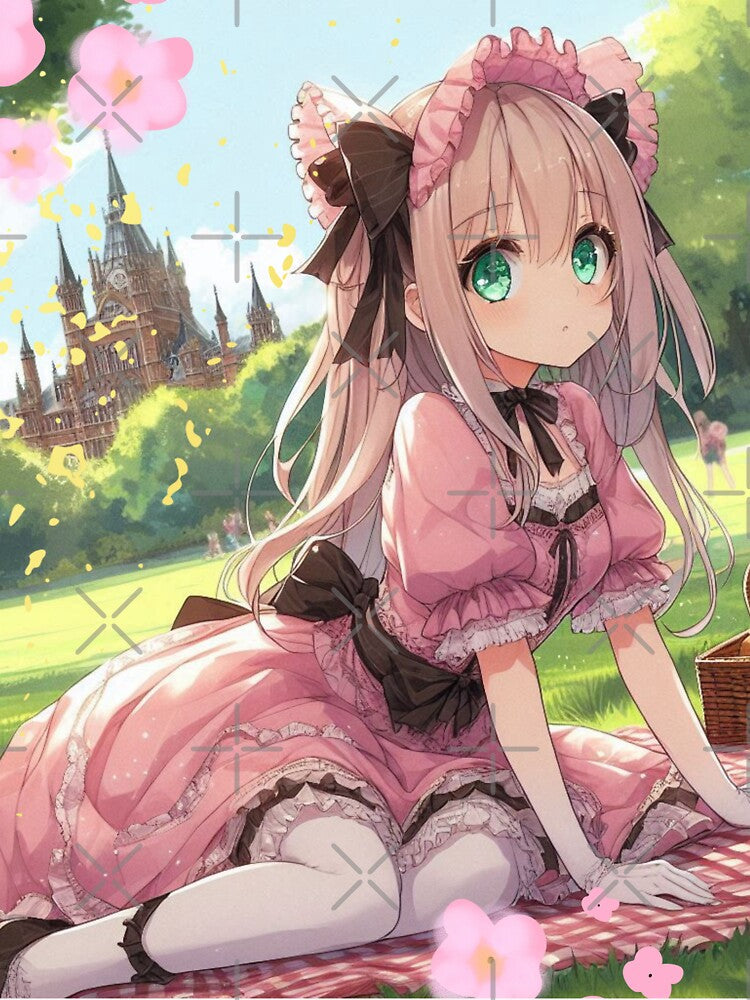 Anime Girl Picnic in Victorian London – Elegant Manga Fantasy Art by Sugar Wisdom