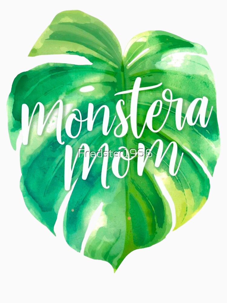 Monstera Mom Watercolor Design – Albo Variegata Leaf Art for Plant Lovers by Fredster1966