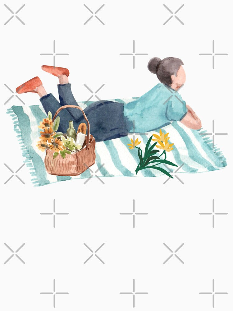 Cottagecore Girl Go Picnic Outside on vacation by tnwbank