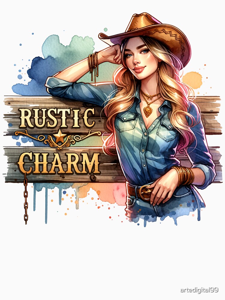 ✨Rustic Charm – Smiling Cowgirl Design for Apparel, Mugs, Stickers & More by artedigital99