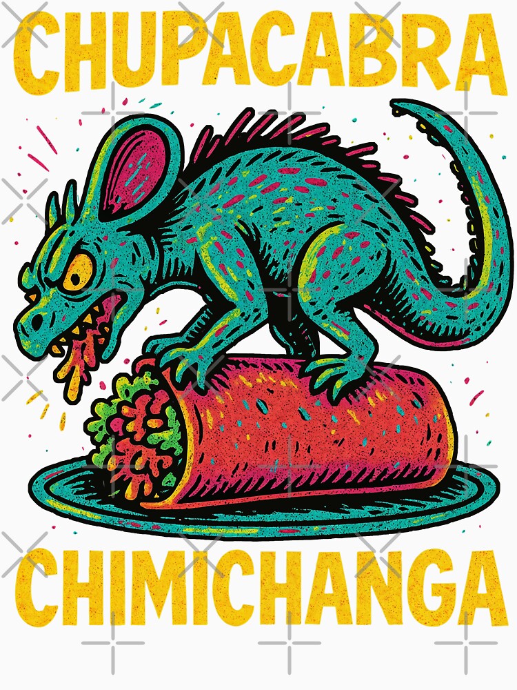 Chupacabra Chimichanga – Funny Cryptid Mexican Food Mashup Design by Victor Shadehorn