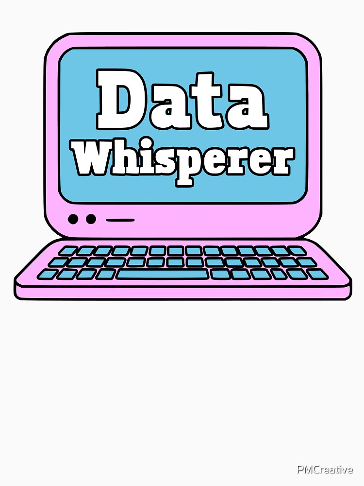 Data Whisperer! Pink And Blue Data Analyst Computer by PMCreative